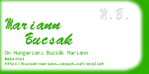 mariann bucsak business card