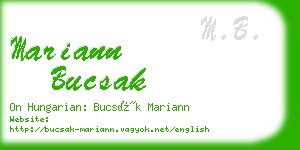 mariann bucsak business card